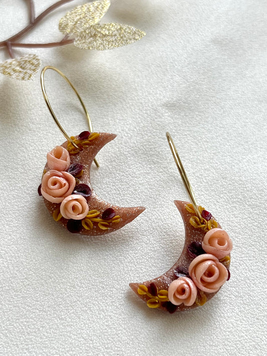 Polymer Clay | Crescent Moon | Earrings