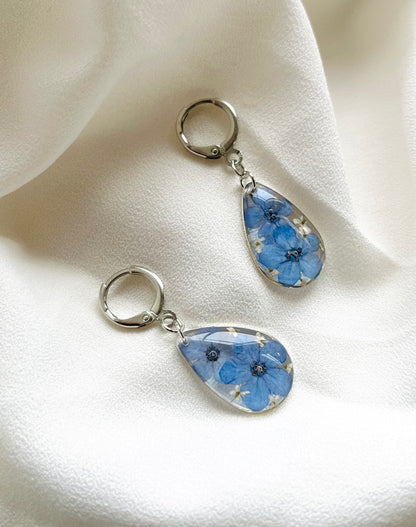 Pressed Flower Earrings | Forget Me Not