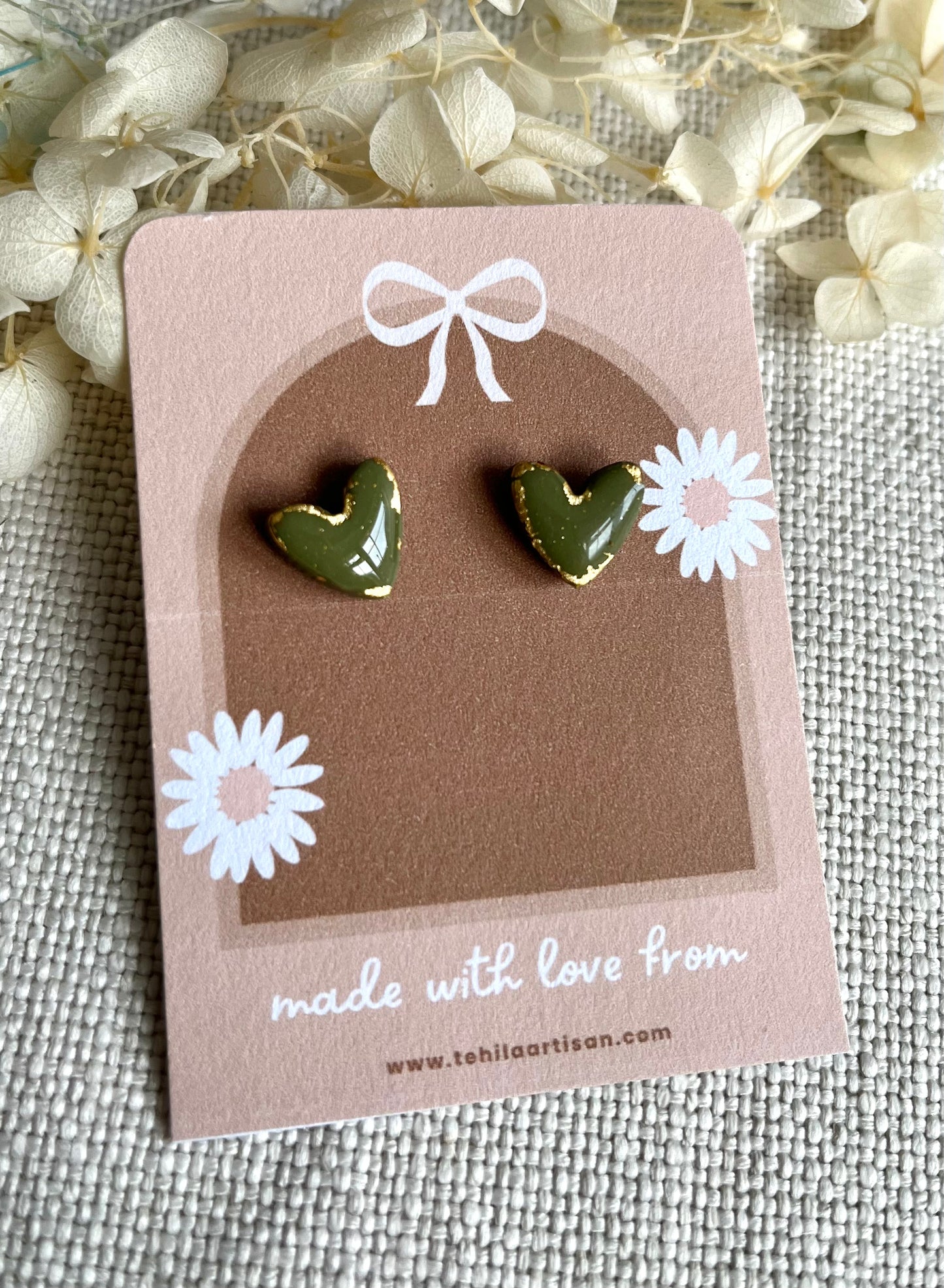 You Are Loved Collection | Polymer Clay | Heart Studs