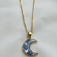 Pressed Flowers | Crescent Moon Necklace