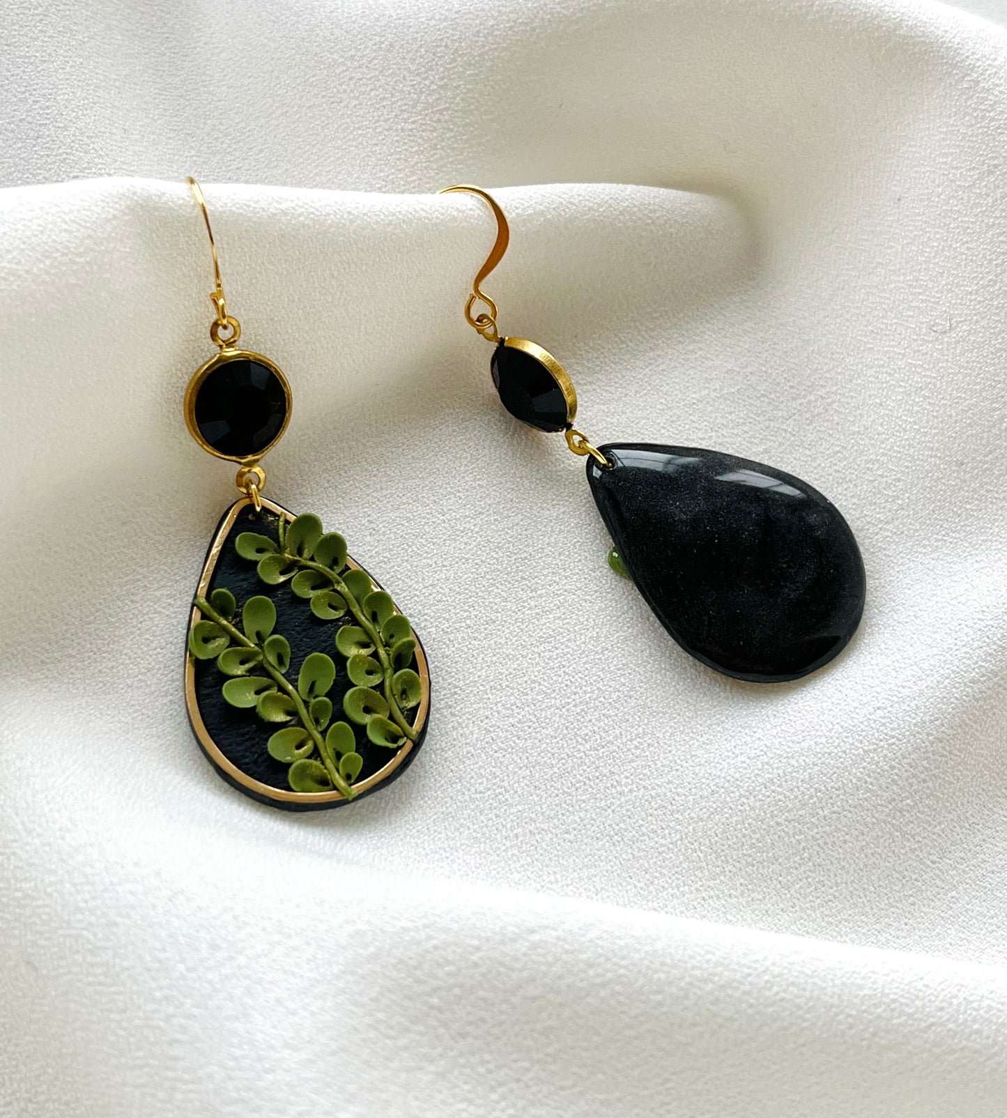 Polymer Clay Earrings | Leaf Climber