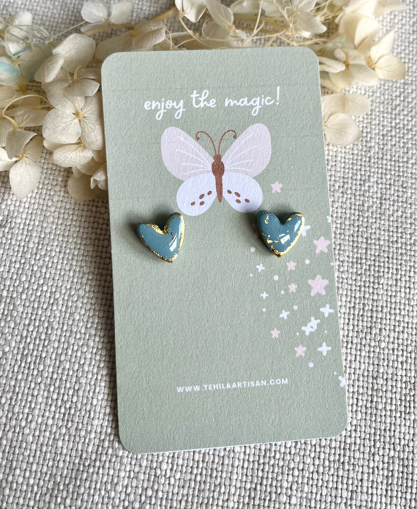 You Are Loved Collection | Polymer Clay | Heart Studs