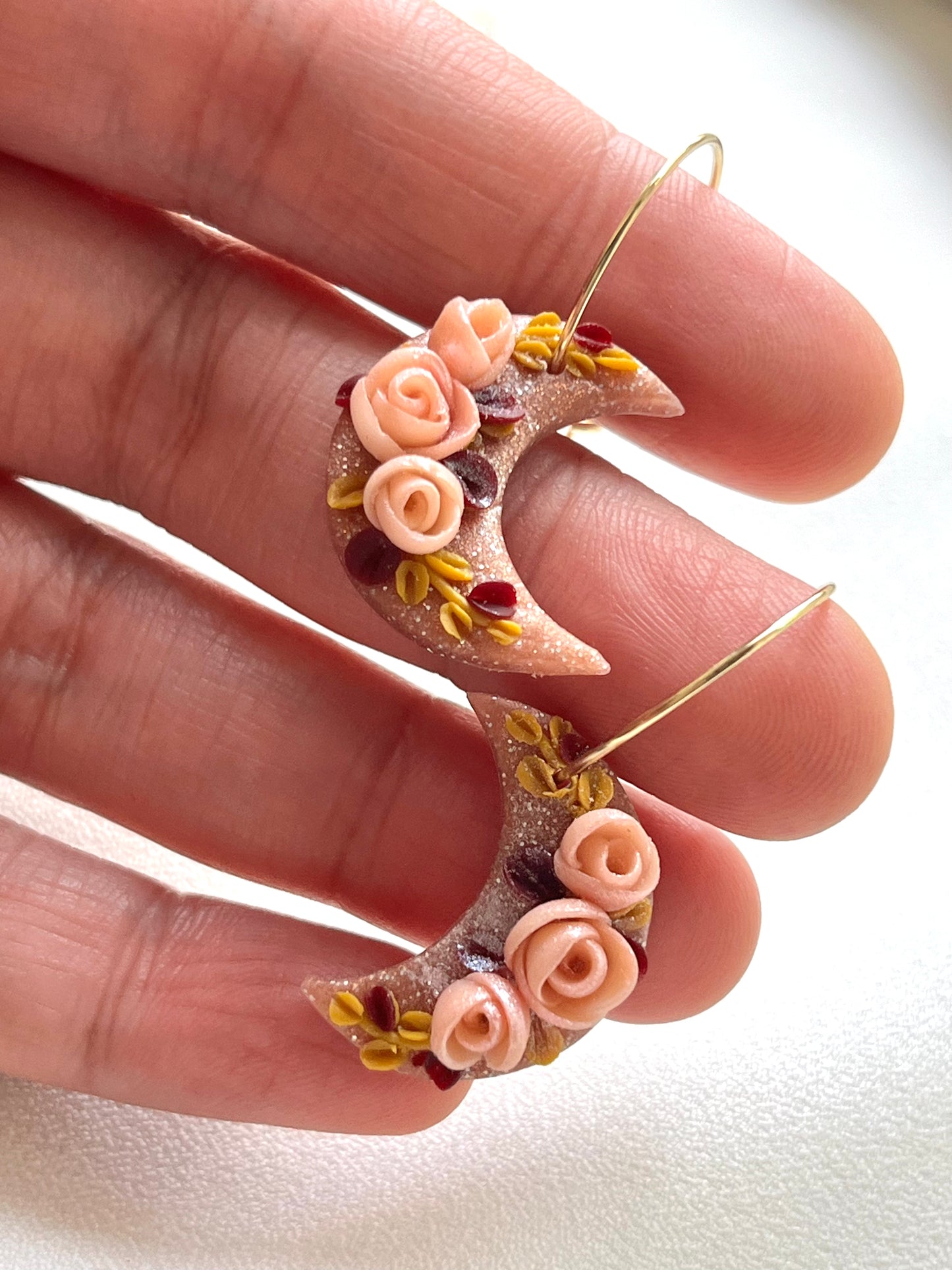 Polymer Clay | Crescent Moon | Earrings