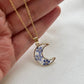 Pressed Flowers | Crescent Moon Necklace