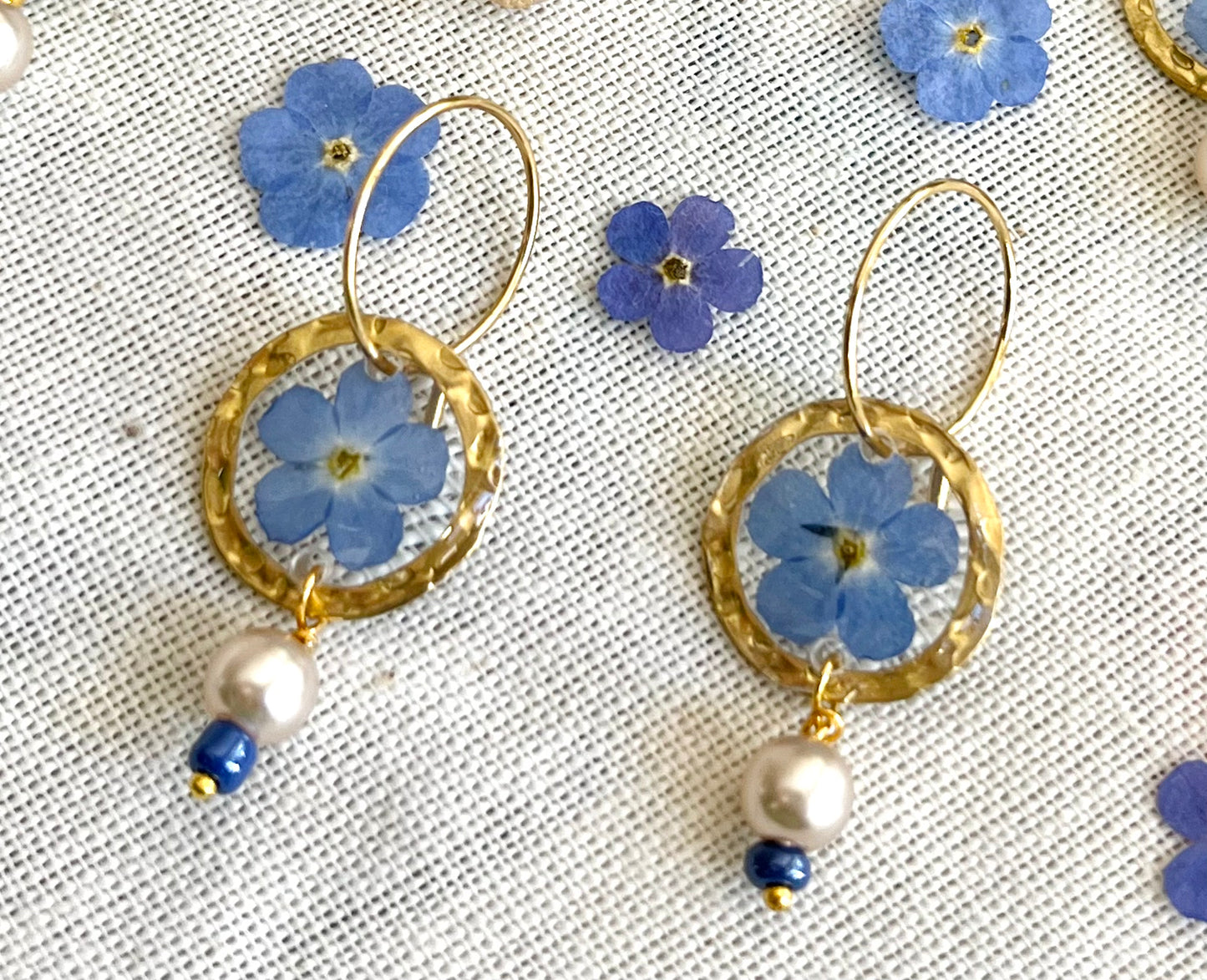 Pressed Flowers | Earrings | Forget-me-not