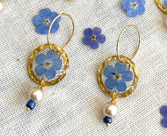 Pressed Flowers | Earrings | Forget-me-not