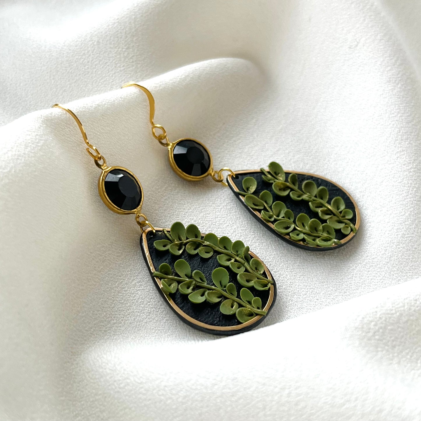 Polymer Clay Earrings | Leaf Climber