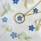 Pressed Flowers | Forget Me Not Flowers| Gold plated