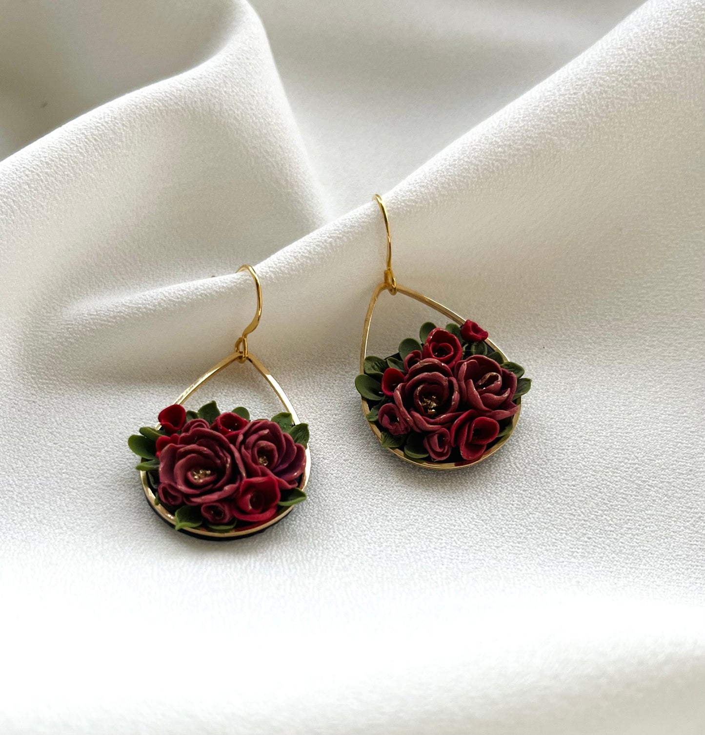 Polymer Clay Earrings  | English Rose Garden