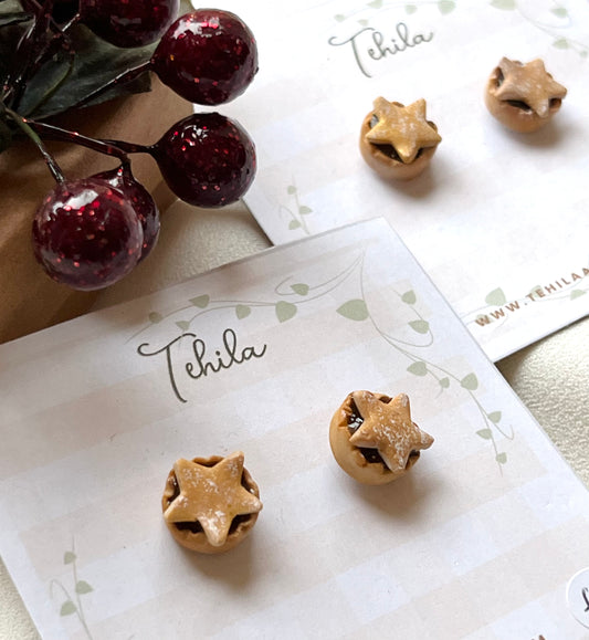 Polymer Clay Mince Pie Earrings