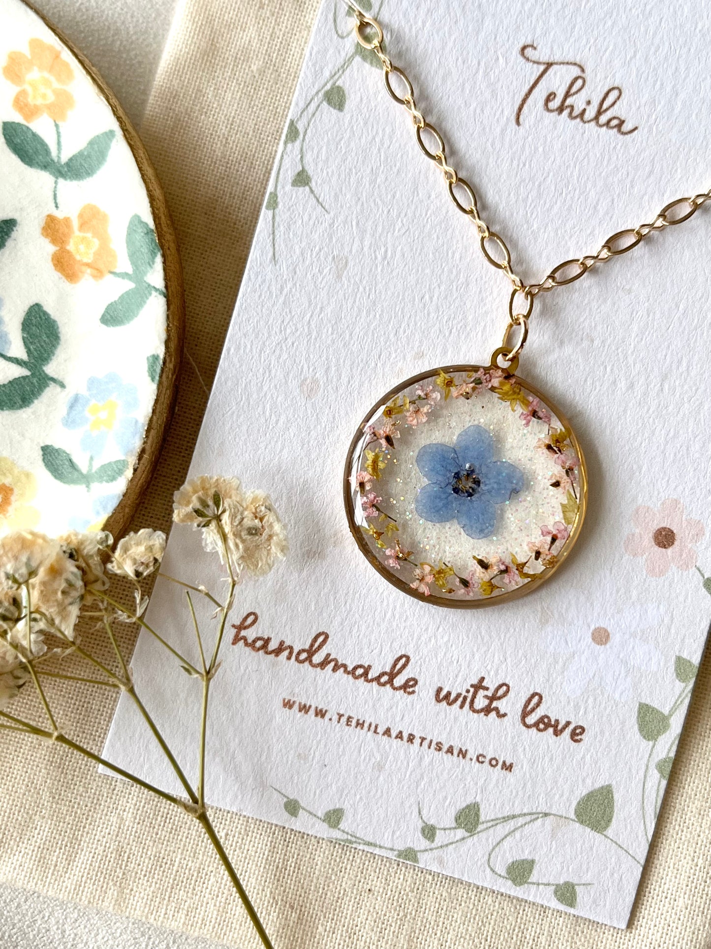 Forget-Me-Not Necklace | Pressed Flowers