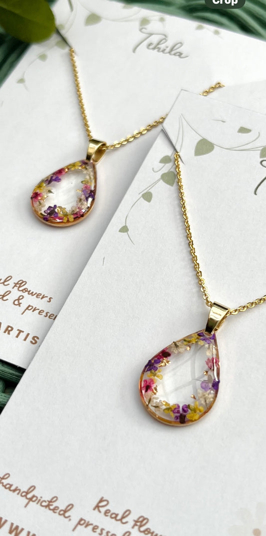 Pressed Flower Necklace