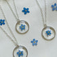 Pressed Flowers | Forget Me Not Flowers | Silver Plated