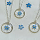 Pressed Flowers | Forget Me Not Flowers | Silver Plated