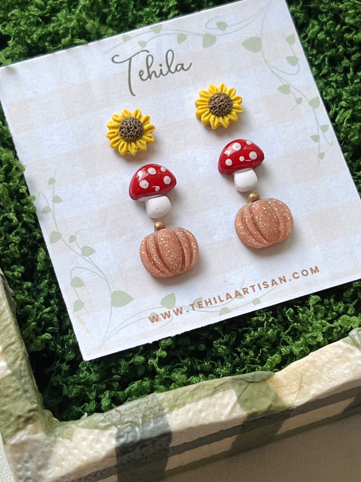 Polymer Clay | Cosy Autumn Studs | Create Your Own Stud Pack | Hypoallergenic