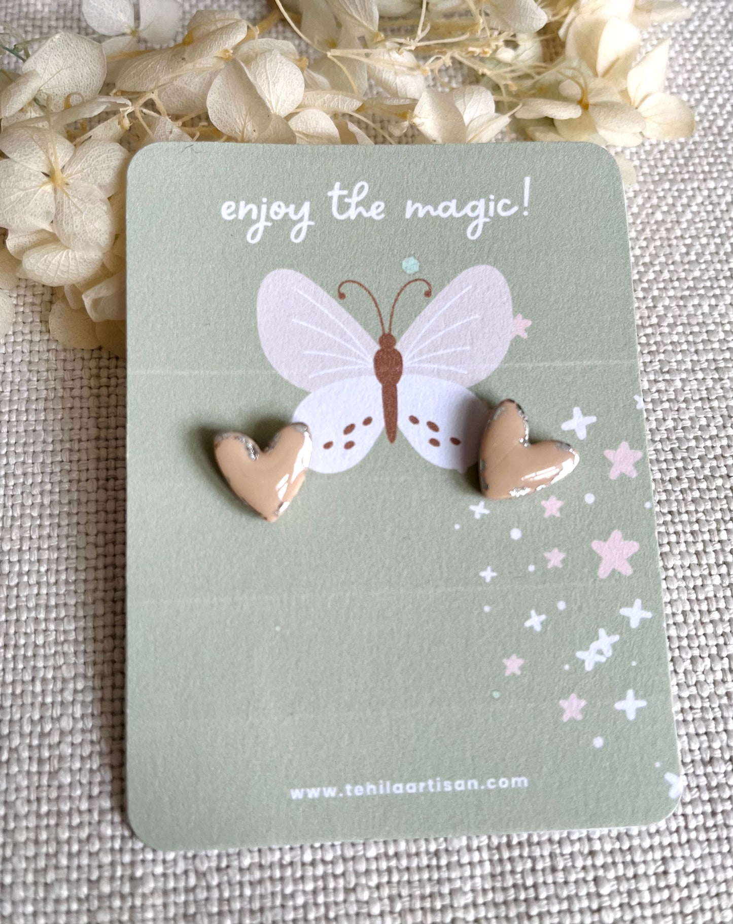 You Are Loved Collection | Polymer Clay | Heart Studs