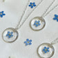 Pressed Flowers | Forget Me Not Flowers | Silver Plated