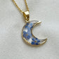 Pressed Flowers | Crescent Moon Necklace
