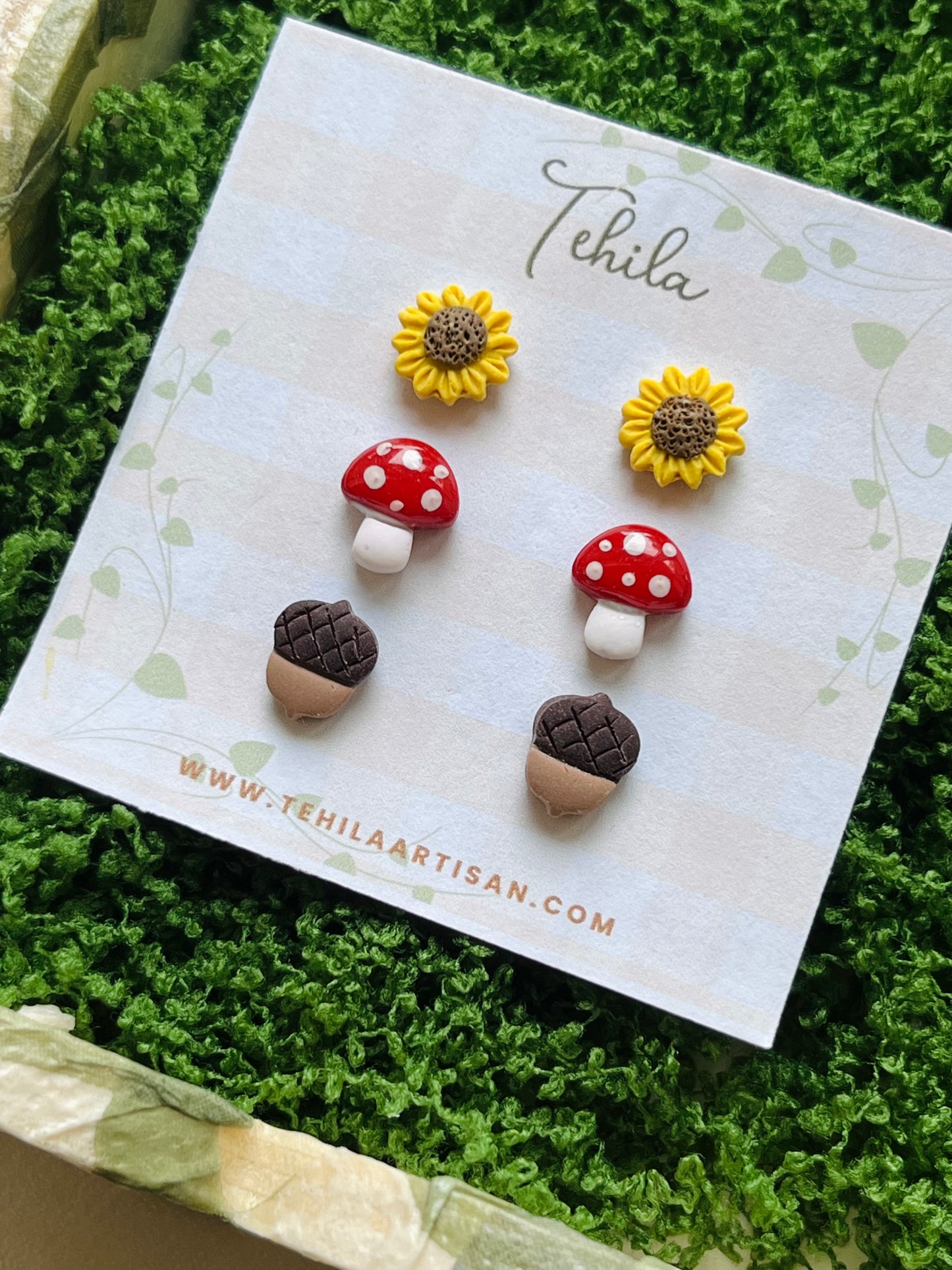 Polymer Clay | Cosy Autumn Studs | Create Your Own Stud Pack | Hypoallergenic