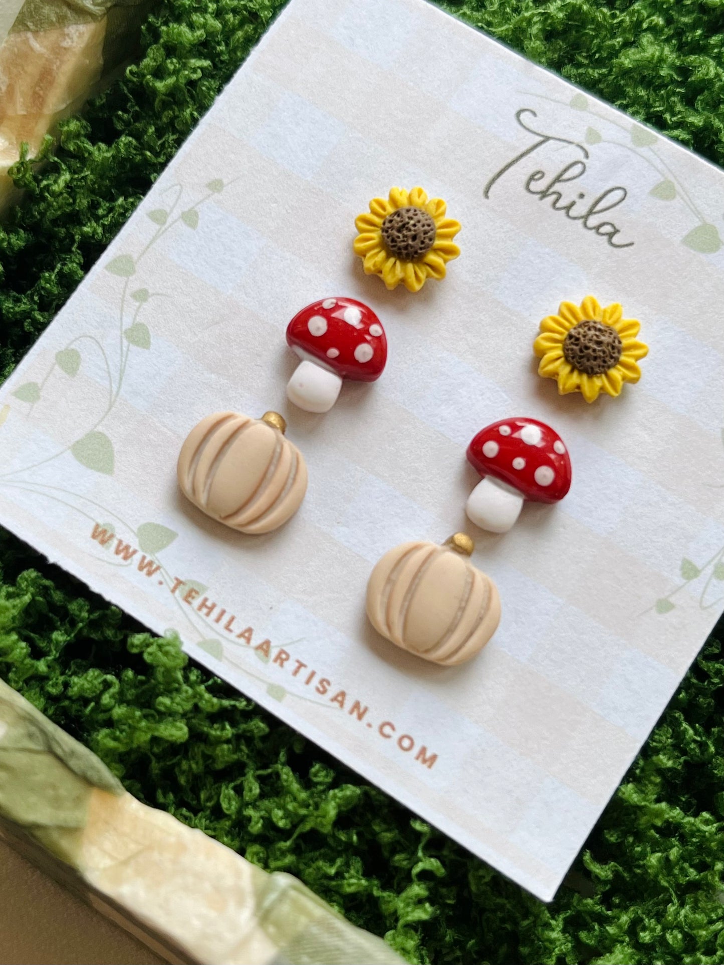 Polymer Clay | Cosy Autumn Studs | Create Your Own Stud Pack | Hypoallergenic