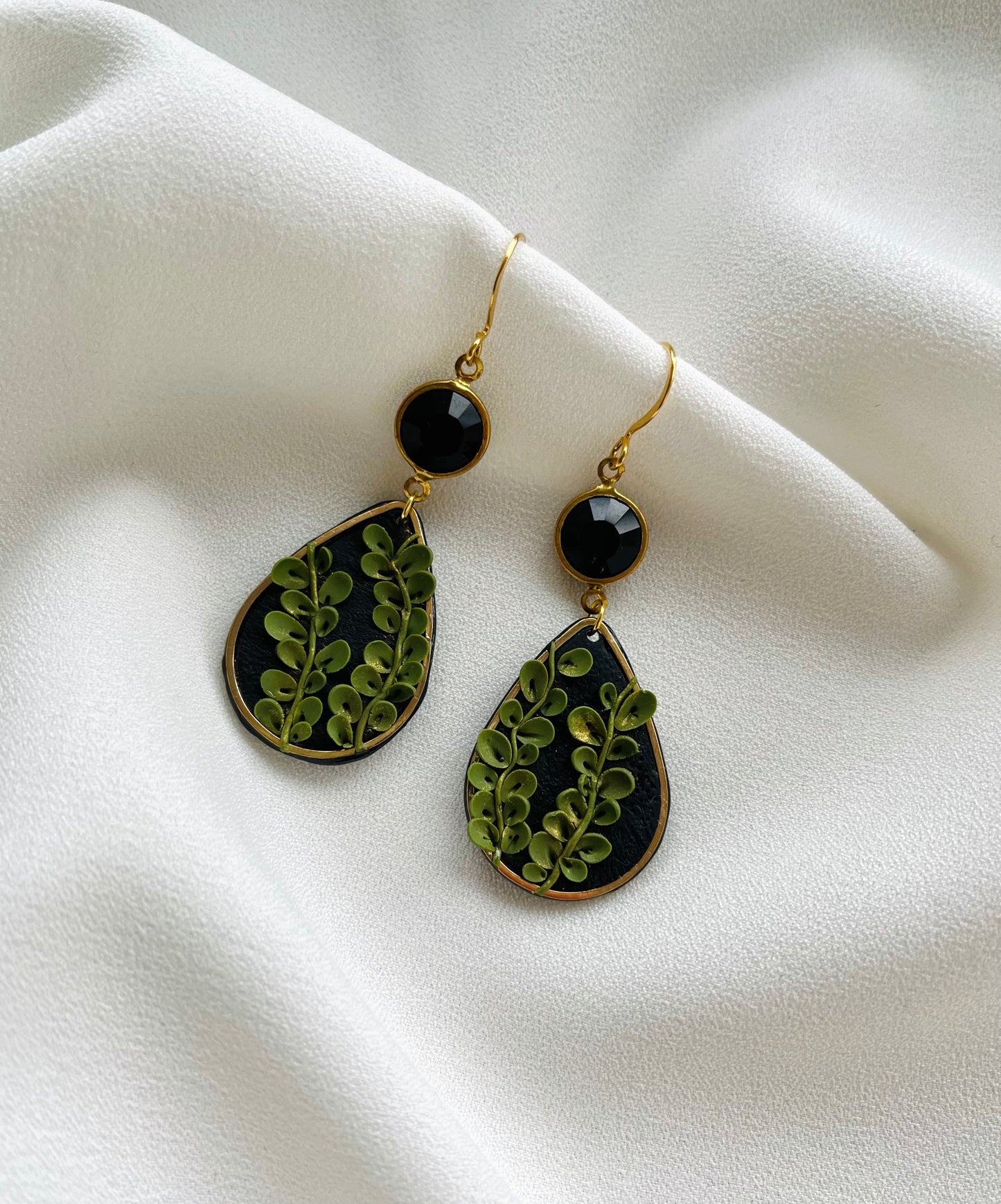 Polymer Clay Earrings | Leaf Climber