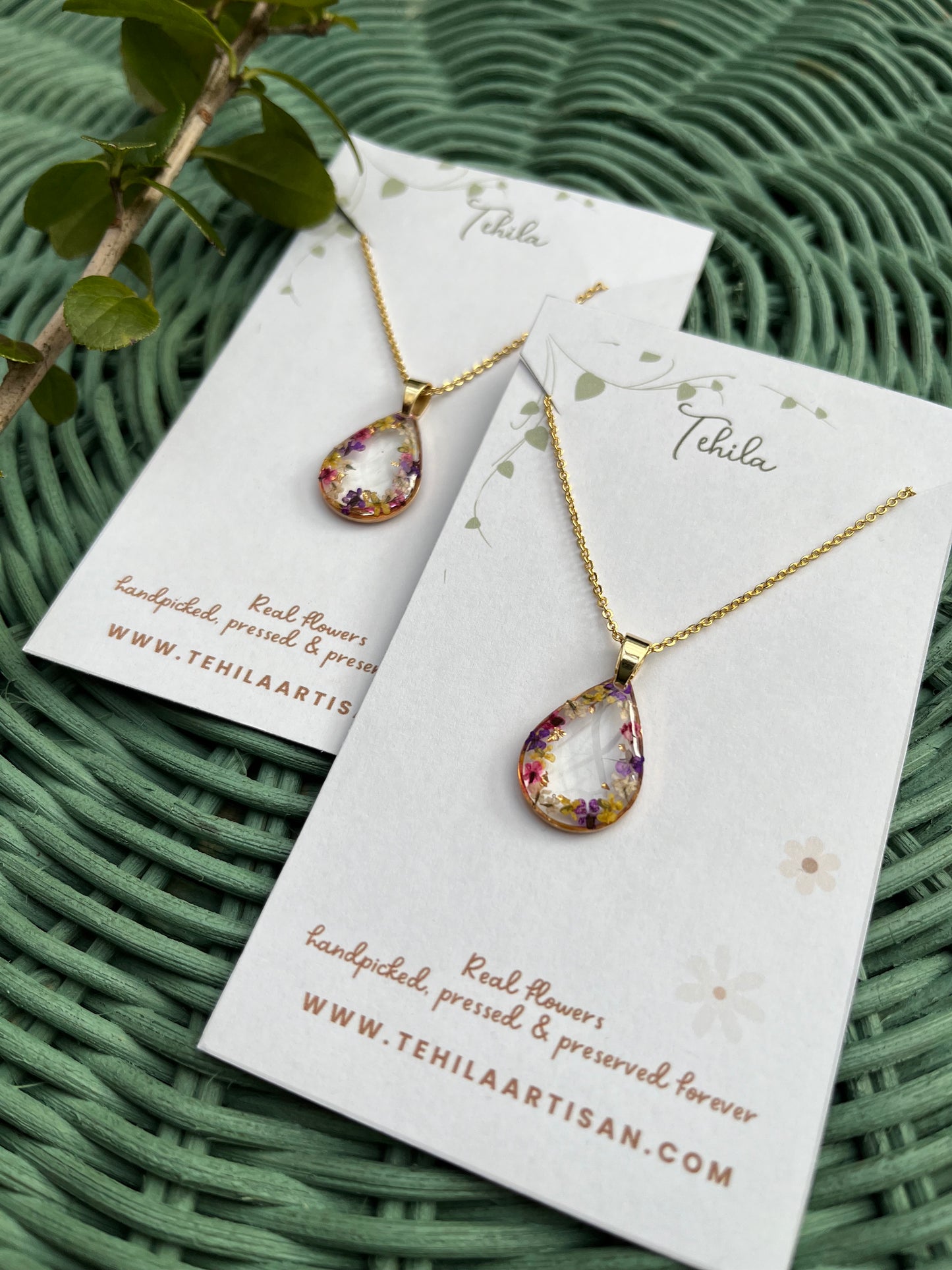 Pressed Flower Necklace