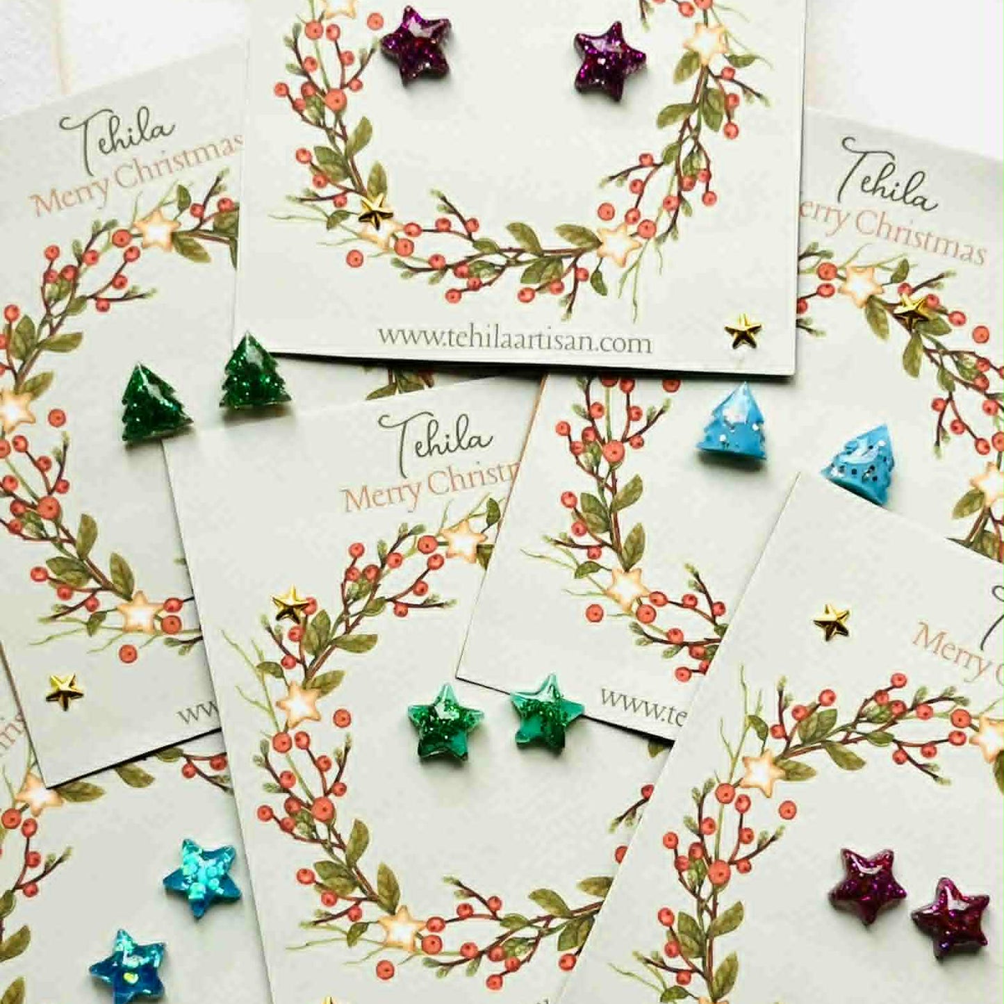 Sparkly Christmas Tree Studs