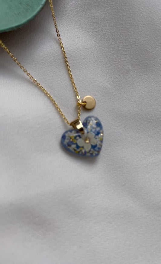 Pressed Flower Necklace | Love Heart