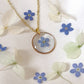 Pressed Flowers | Forget Me Not Flowers| Gold plated