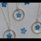 Pressed Flowers | Forget Me Not Flowers | Silver Plated
